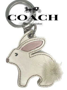 Coach Rabbit Mink Bunny Vintage Keychain Key Chain Fob